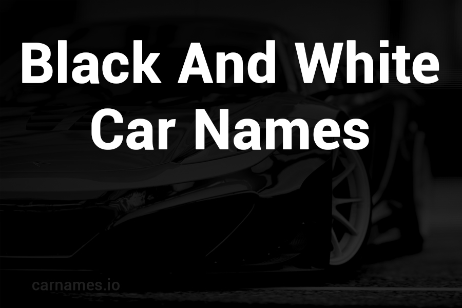 Black and White Car Names: A Guide to Captivating Ideas