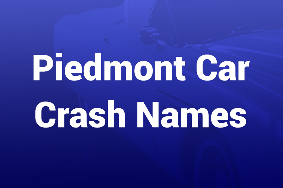 piedmont car crash names